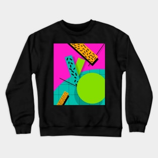80s Tropical Fruit Geometric Design Pattern Crewneck Sweatshirt
